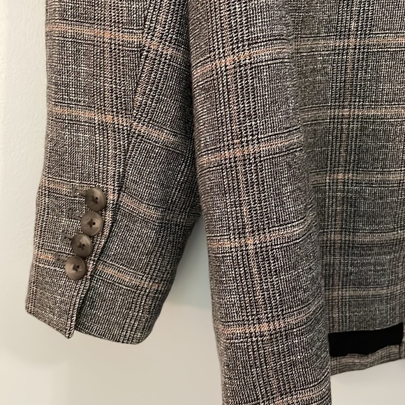 Express Metallic Plaid with Copper Accent Double Breasted Suit Jacket Size Large - Picture 6 of 10